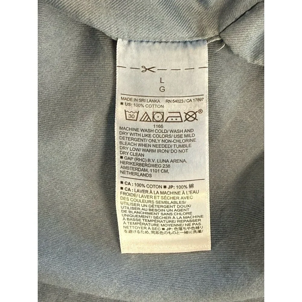 Banana Republic Mens Slim Fit Button Down Shirt~Size Large~Blue Cotton L12 12